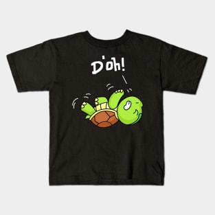 D'oh Cute Funny Turtle Lies On Back Fun Kids T-Shirt